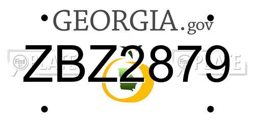 ZBZ2879 Georgia License Plate