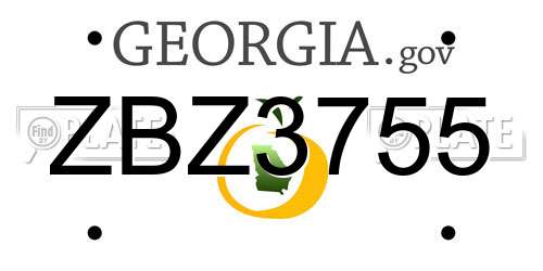 ZBZ3755 Georgia License Plate