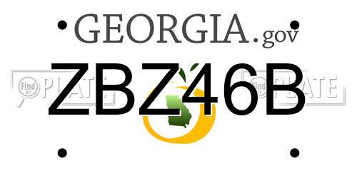 ZBZ46B Georgia License Plate