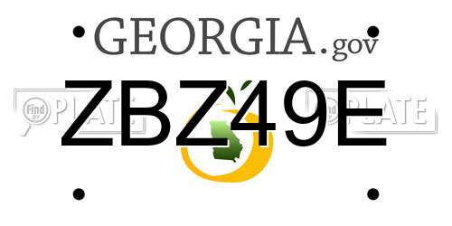 ZBZ49E Georgia License Plate