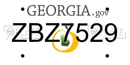 ZBZ7529 Georgia License Plate
