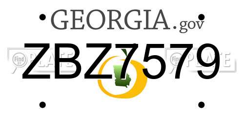 ZBZ7579 Georgia License Plate