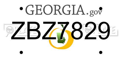 ZBZ7829 Georgia License Plate