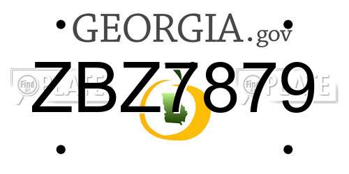 ZBZ7879 Georgia License Plate