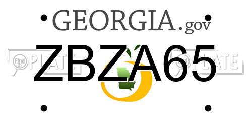 ZBZA65 Georgia License Plate