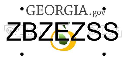 ZBZEZSS Georgia License Plate