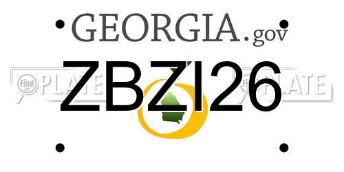 ZBZI26 Georgia License Plate