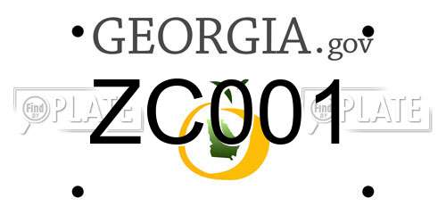 ZC001 Georgia License Plate