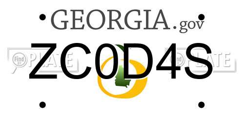 ZC0D4S Georgia License Plate