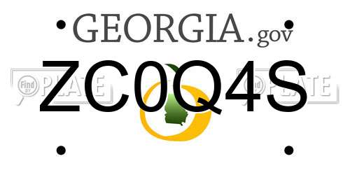 ZC0Q4S Georgia License Plate