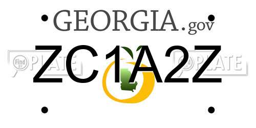 ZC1A2Z Georgia License Plate