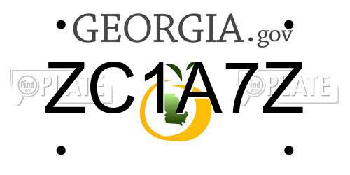 ZC1A7Z Georgia License Plate
