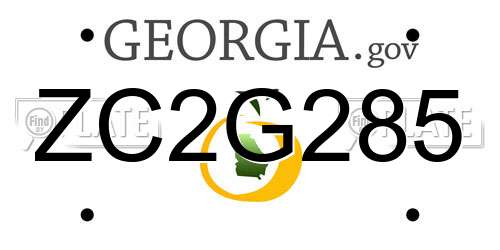 ZC2G285 Georgia License Plate