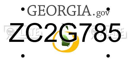 ZC2G785 Georgia License Plate