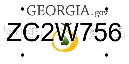 ZC2W756 Georgia License Plate