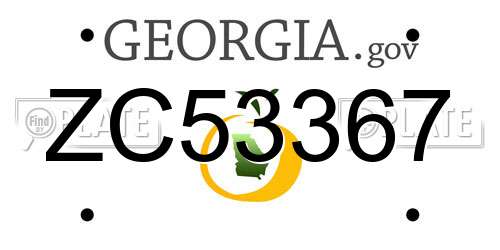 ZC53367 Georgia License Plate