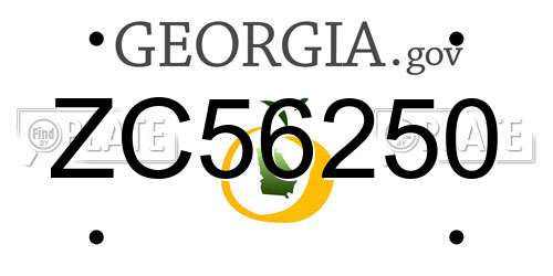 ZC56250 Georgia License Plate
