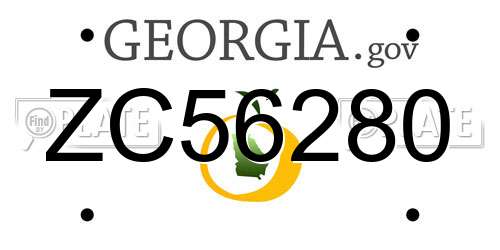 ZC56280 Georgia License Plate