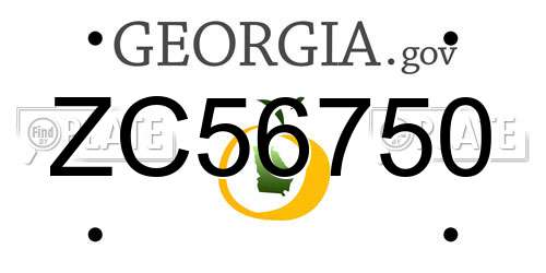 ZC56750 Georgia License Plate