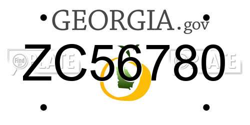 ZC56780 Georgia License Plate