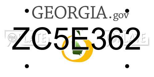 ZC5E362 Georgia License Plate
