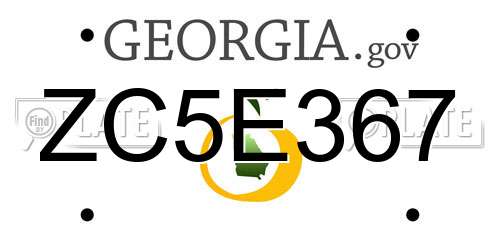 ZC5E367 Georgia License Plate