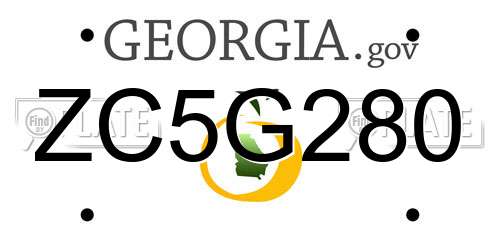 ZC5G280 Georgia License Plate