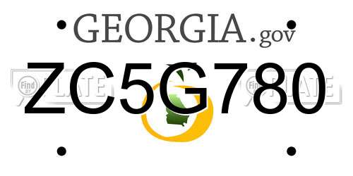 ZC5G780 Georgia License Plate