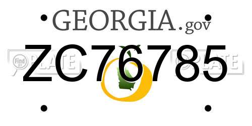 ZC76785 Georgia License Plate