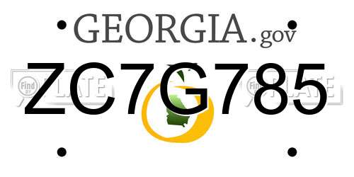 ZC7G785 Georgia License Plate