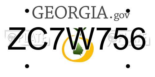 ZC7W756 Georgia License Plate