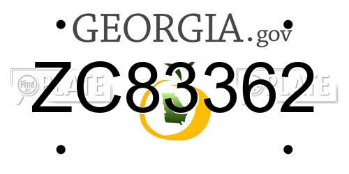 ZC83362 Georgia License Plate