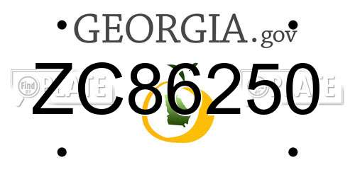ZC86250 Georgia License Plate