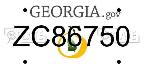 ZC86750 Georgia License Plate