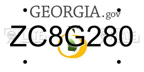ZC8G280 Georgia License Plate