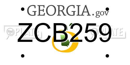 ZCB259 Georgia License Plate