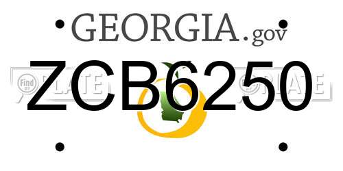 ZCB6250 Georgia License Plate