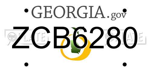 ZCB6280 Georgia License Plate