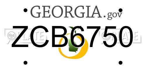 ZCB6750 Georgia License Plate