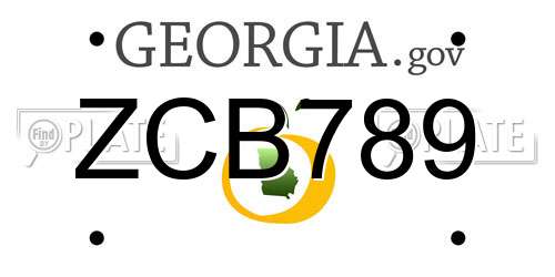 ZCB789 Georgia License Plate