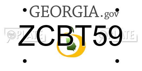 ZCBT59 Georgia License Plate