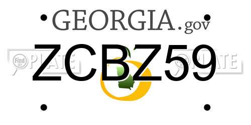 ZCBZ59 Georgia License Plate