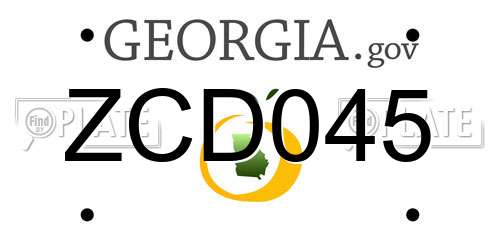 ZCD045 Georgia License Plate