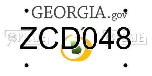 ZCD048 Georgia License Plate