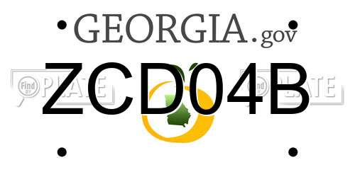 ZCD04B Georgia License Plate
