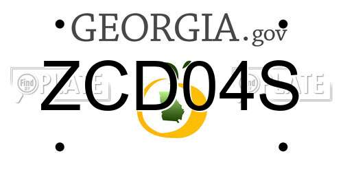 ZCD04S Georgia License Plate