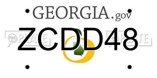 ZCDD48 Georgia License Plate