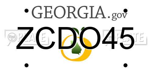 ZCDO45 Georgia License Plate