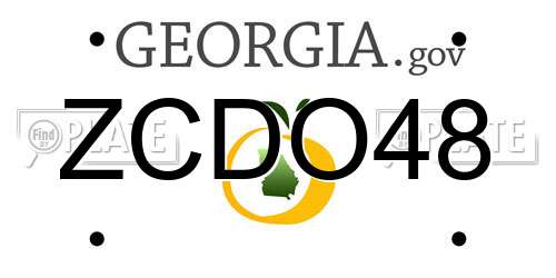 ZCDO48 Georgia License Plate