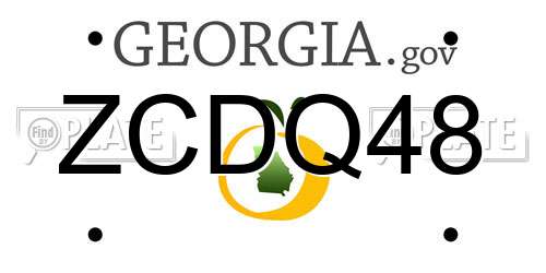 ZCDQ48 Georgia License Plate